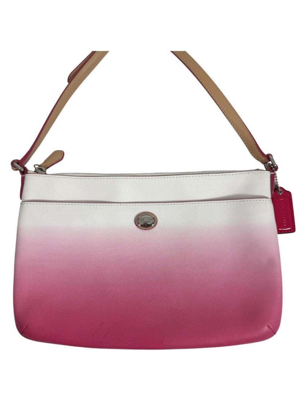 Coach 51381 Peyton Pink Ombre Crossbody Bag + Hang Tag Silver-Tone Hardware